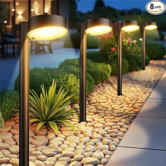 8 Pack Solar Pathway Lights Outdoor, 12 Brighter LED Solar Lights Outdoor - Picture 7 of 7